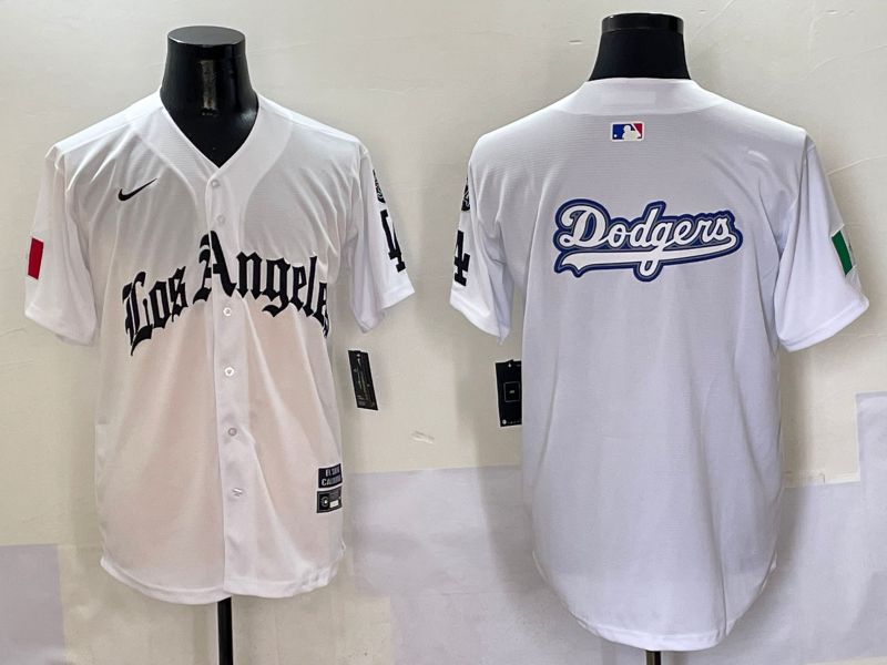 Men Los Angeles Dodgers Blank White Five generations Joint Name 2025 Nike MLB Jersey style 15->los angeles dodgers->MLB Jersey